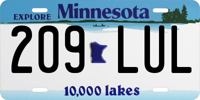 MN license plate 209LUL