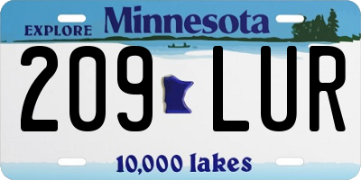 MN license plate 209LUR