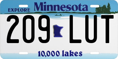 MN license plate 209LUT