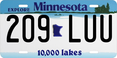 MN license plate 209LUU