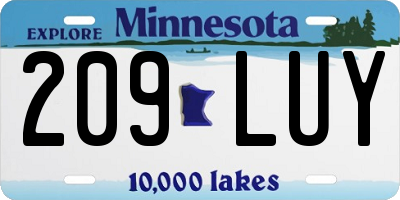 MN license plate 209LUY