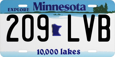MN license plate 209LVB