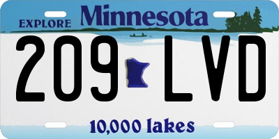 MN license plate 209LVD