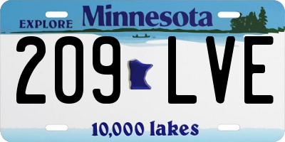 MN license plate 209LVE