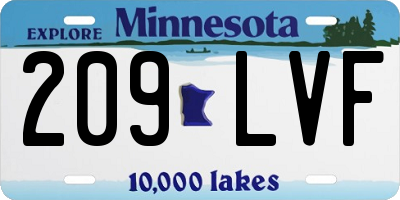 MN license plate 209LVF