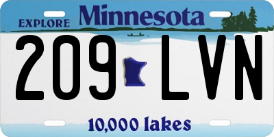 MN license plate 209LVN