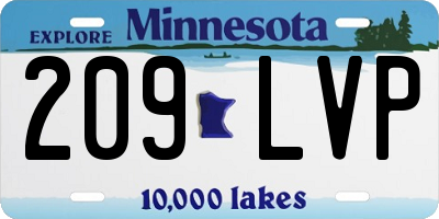 MN license plate 209LVP