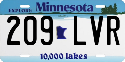 MN license plate 209LVR