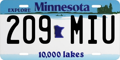 MN license plate 209MIU