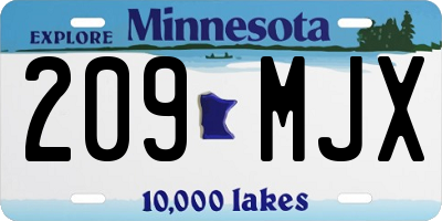 MN license plate 209MJX