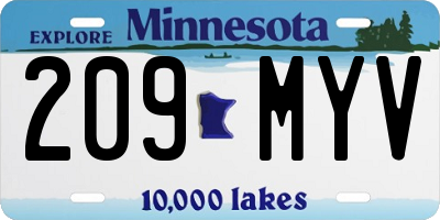 MN license plate 209MYV