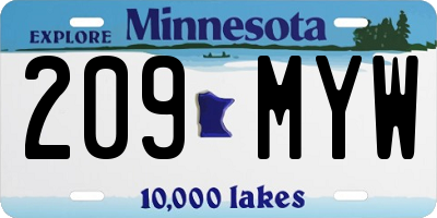 MN license plate 209MYW