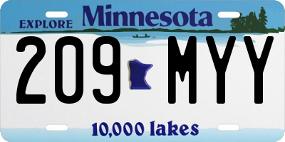MN license plate 209MYY