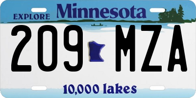 MN license plate 209MZA