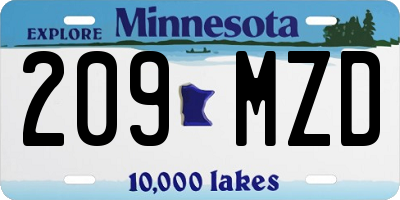 MN license plate 209MZD