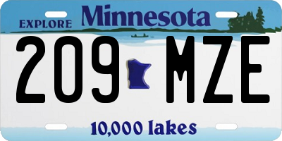 MN license plate 209MZE