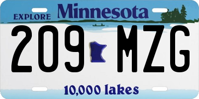 MN license plate 209MZG
