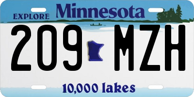 MN license plate 209MZH