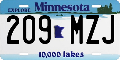 MN license plate 209MZJ