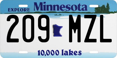 MN license plate 209MZL