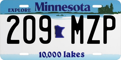 MN license plate 209MZP