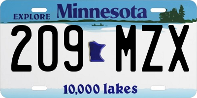 MN license plate 209MZX