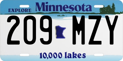 MN license plate 209MZY