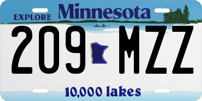 MN license plate 209MZZ