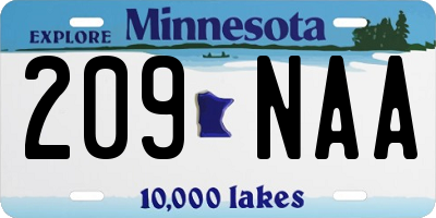 MN license plate 209NAA