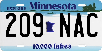 MN license plate 209NAC