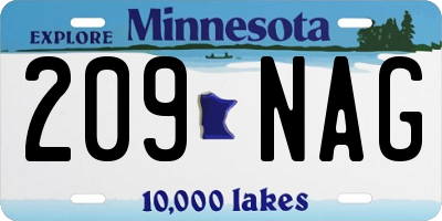MN license plate 209NAG