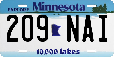 MN license plate 209NAI