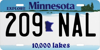 MN license plate 209NAL