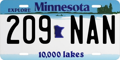 MN license plate 209NAN