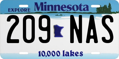 MN license plate 209NAS