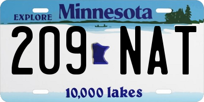 MN license plate 209NAT