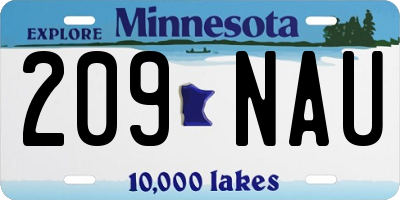 MN license plate 209NAU