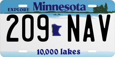 MN license plate 209NAV