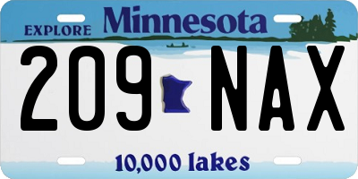 MN license plate 209NAX