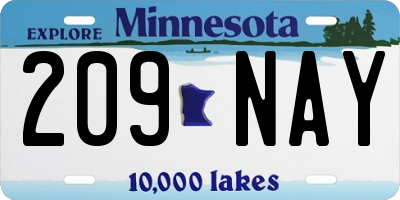 MN license plate 209NAY