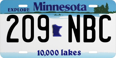 MN license plate 209NBC