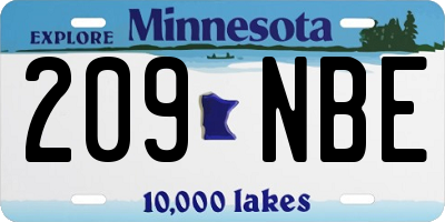 MN license plate 209NBE