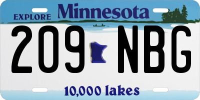 MN license plate 209NBG