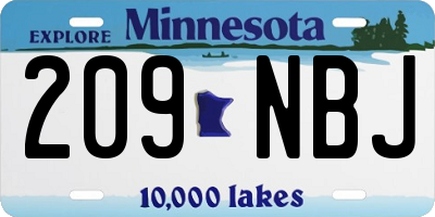 MN license plate 209NBJ
