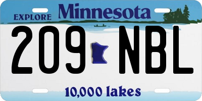 MN license plate 209NBL