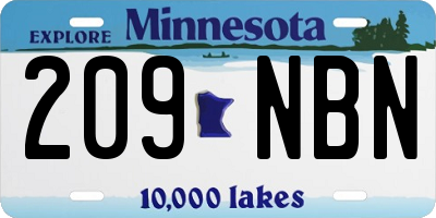 MN license plate 209NBN