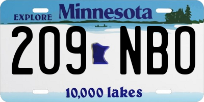 MN license plate 209NBO