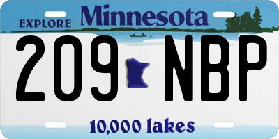 MN license plate 209NBP
