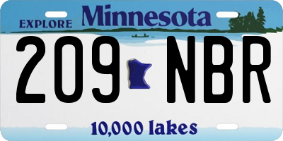 MN license plate 209NBR