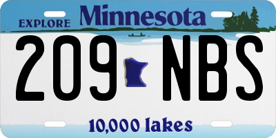 MN license plate 209NBS